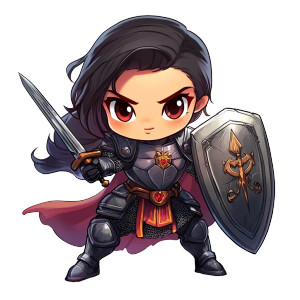Chibi Templar Vinyl Car Decal Sticker – Waterproof & UV-Resistant 8"